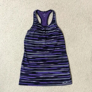 Athleta Racerback Tank Top w/ Built in Bra | Color: Black/Purple | Size: XXS